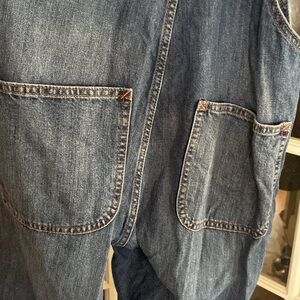Gap Overalls Bibs Pants Women Medium Blue Denim Jeans Pockets Faded Carpenter